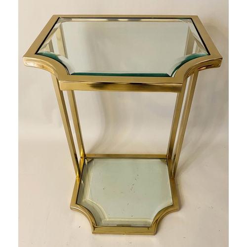 157 - MARTINI TABLE, 60cm H x 40cm W x 35cm D, gilt metal, bevelled glass.