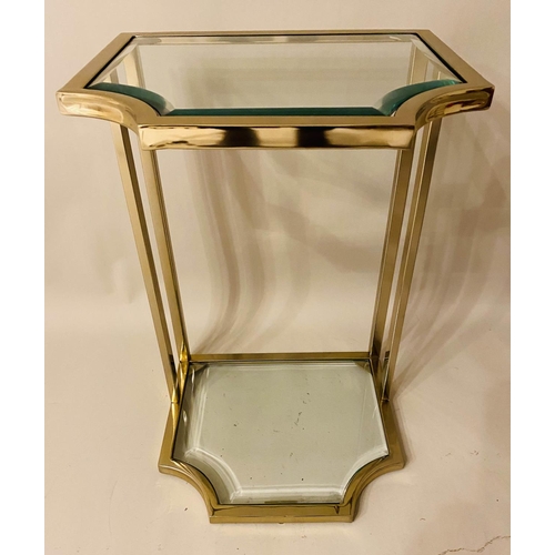 157 - MARTINI TABLE, 60cm H x 40cm W x 35cm D, gilt metal, bevelled glass.