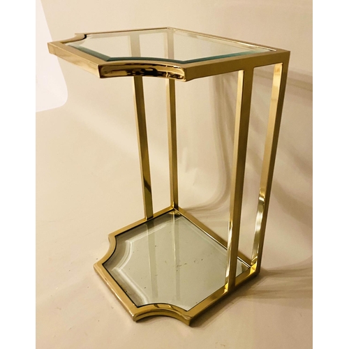 157 - MARTINI TABLE, 60cm H x 40cm W x 35cm D, gilt metal, bevelled glass.