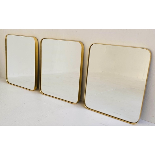 162 - WALL MIRRORS, a set of three, 60 x 50cm, gilt frames. (3)