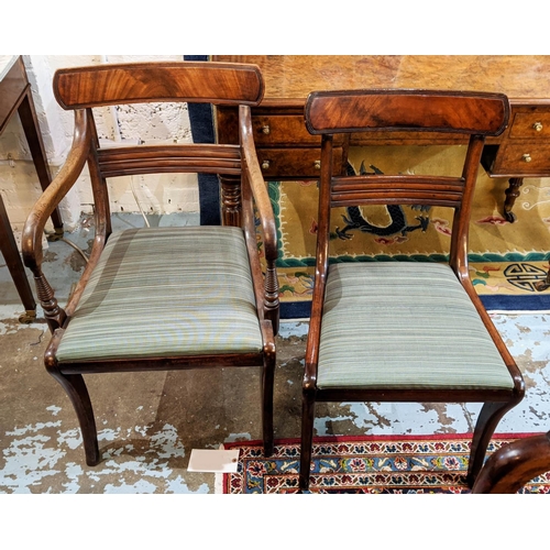 513 - DINING CHAIRS, a set of eight, including one carver 54cm W, Regency mahogany, with drop in seats. (8... 