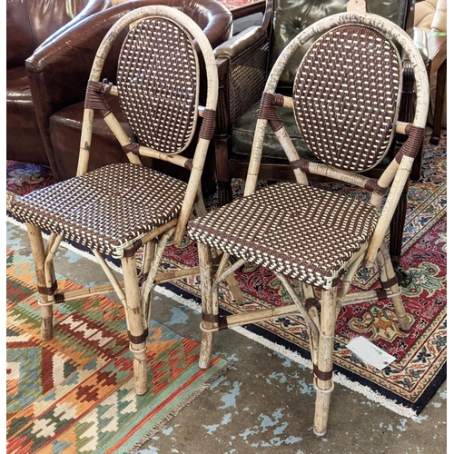 532 - CAFE CHAIRS, a set of four bamboo framed. (4)