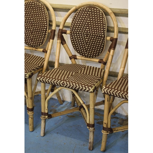 532 - CAFE CHAIRS, a set of four bamboo framed. (4)