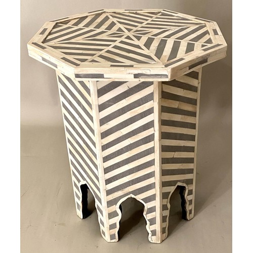 155 - DAMASCUS SIDE TABLE, 70cms x 52cms x 29cms, inlaid detail.