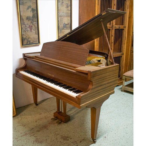 511 - CHALLEN BABY GRAND PIANO, 130cm x 144cm x 97cm H, mid 20th century mahogany cased.