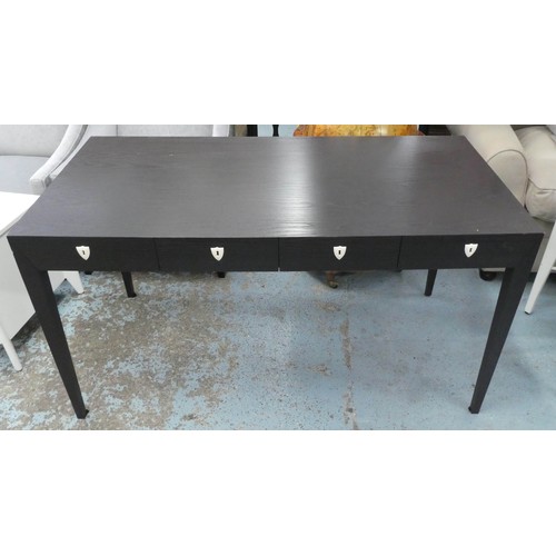 4 - BIRGIT ISRAEL DESK, 140cm W x 70cm D x 76cm H, black finish, with four drawers.