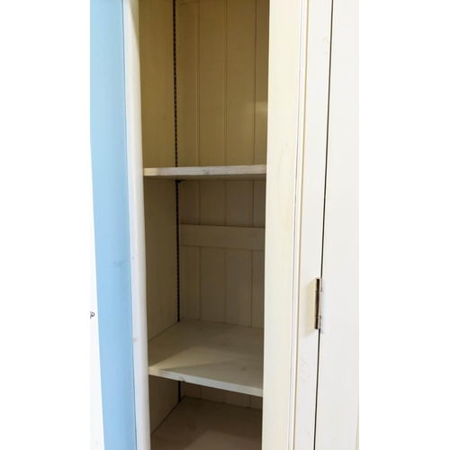 72 - BREAKFRONT CABINET, 160cm x 60cm x 210cm approx, contemporary, white painted, mirrored doors.