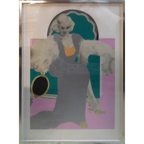 67 - GERALD LAING (British, b.1936) 'Jean Harlow', 2011, 15 colour hand-printed silkscreen, with platinum... 