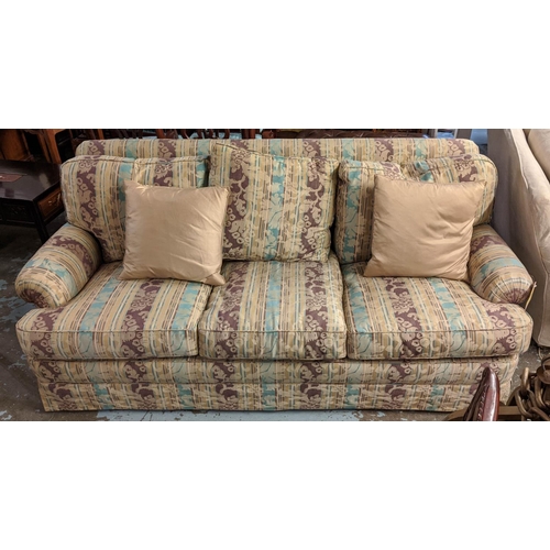 424 - KINGCOME SOFA, 97cm x 200cm x 83cm H, patterned upholstery.
