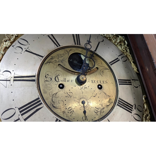 269 - LONGCASE CLOCK, 51cm W x 222cm H x 26cm D, George III mahogany, the face inscribed
S. Collier, Eccle... 