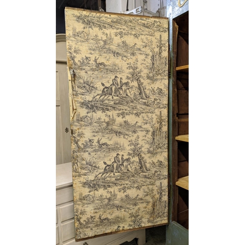 268 - ARMOIRE, 211cm H x 153cm x 70cm, late 18th/early 19th century Tyrolean, painted with two doors enclo... 
