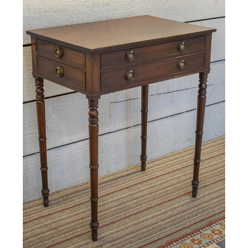263 - CENTRE WRITING TABLE, 71cm H x 60cm W x 40cm D, Regency mahogany, with dummy drawers to front and ba... 