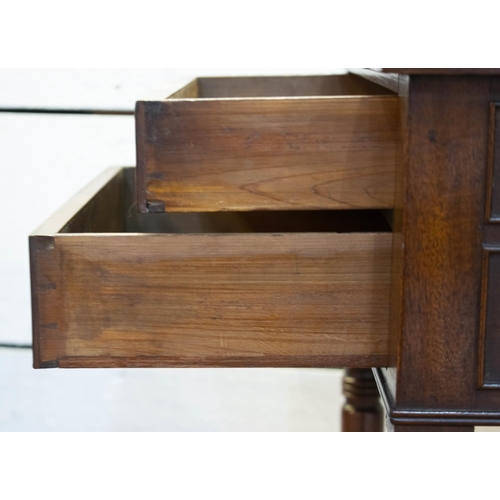 263 - CENTRE WRITING TABLE, 71cm H x 60cm W x 40cm D, Regency mahogany, with dummy drawers to front and ba... 