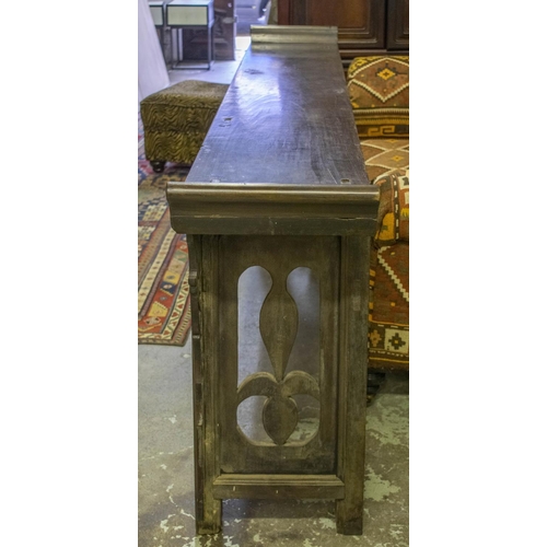 252 - ALTAR TABLE, 89cm H x 263cm W x 38cm D, 19th century Chinese hardwood.