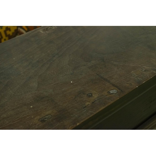 252 - ALTAR TABLE, 89cm H x 263cm W x 38cm D, 19th century Chinese hardwood.