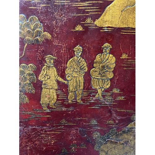 203 - WARDOBE by MAPLE & Co., 180cm H x 107cm W x 49cm D, early 20th century, scarlet lacquered, the panel... 
