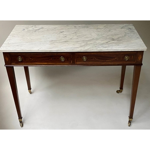 204 - SIDE TABLE, BY EDWARDS & ROBERTS, 107cm W x 76cm H x 54cm D, late 19th century Sheraton revival, sat... 