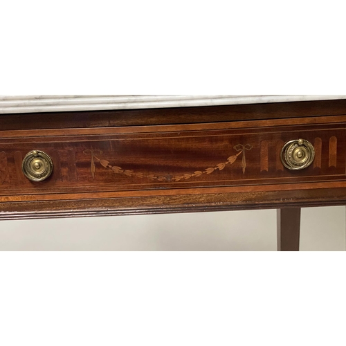 204 - SIDE TABLE, BY EDWARDS & ROBERTS, 107cm W x 76cm H x 54cm D, late 19th century Sheraton revival, sat... 