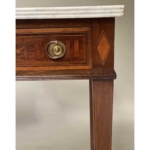 204 - SIDE TABLE, BY EDWARDS & ROBERTS, 107cm W x 76cm H x 54cm D, late 19th century Sheraton revival, sat... 