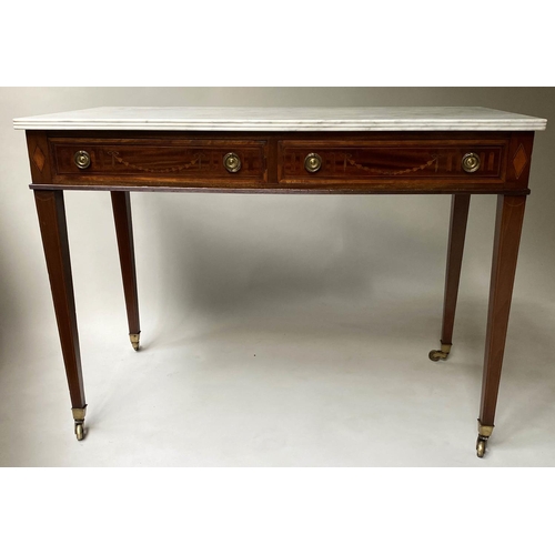 204 - SIDE TABLE, BY EDWARDS & ROBERTS, 107cm W x 76cm H x 54cm D, late 19th century Sheraton revival, sat... 