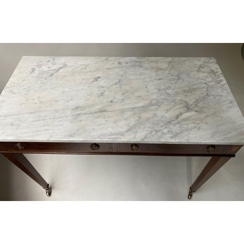 204 - SIDE TABLE, BY EDWARDS & ROBERTS, 107cm W x 76cm H x 54cm D, late 19th century Sheraton revival, sat... 
