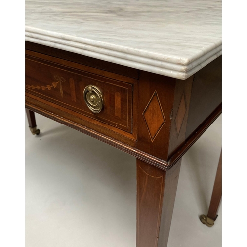 204 - SIDE TABLE, BY EDWARDS & ROBERTS, 107cm W x 76cm H x 54cm D, late 19th century Sheraton revival, sat... 