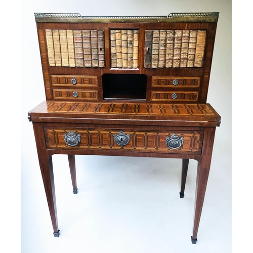 212 - DUTCH BONHEUR DE JOUR, 85cm W x 46cm D x 120cm H, 19th century mahogany and satinwood inlaid, with g... 