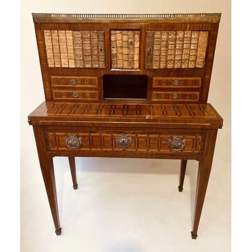 212 - DUTCH BONHEUR DE JOUR, 85cm W x 46cm D x 120cm H, 19th century mahogany and satinwood inlaid, with g... 