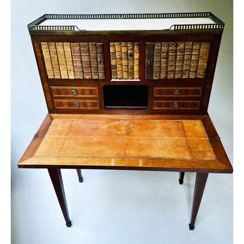 212 - DUTCH BONHEUR DE JOUR, 85cm W x 46cm D x 120cm H, 19th century mahogany and satinwood inlaid, with g... 