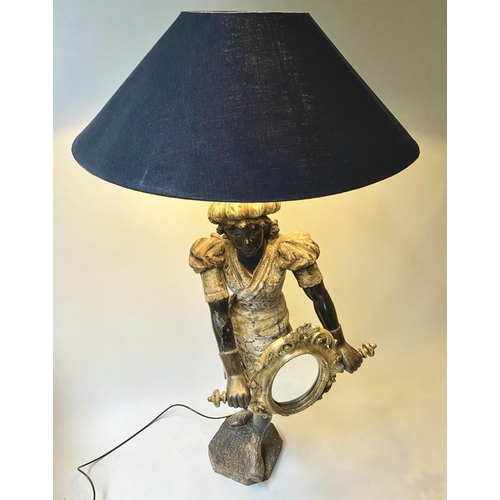 214 - VENETIAN STANDARD LAMP, 150cm H approx., 18th century, polychrome and gilt, in the form of a hand he... 