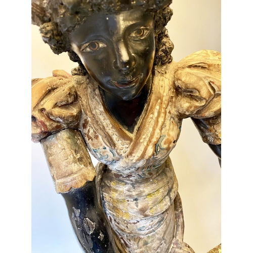 214 - VENETIAN STANDARD LAMP, 150cm H approx., 18th century, polychrome and gilt, in the form of a hand he... 