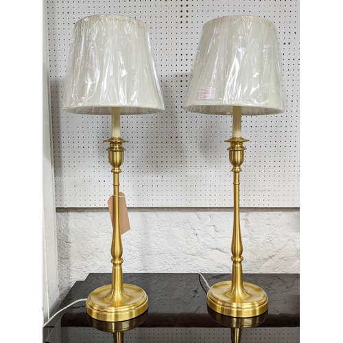 538 - RALPH LAUREN TABLE LAMPS, a pair with shades, 95cm H. (2)