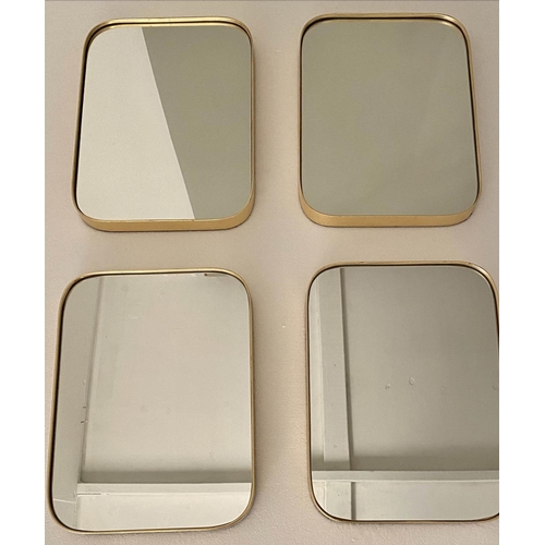 598 - WALL MIRRORS, a set of four, 40cm x 30cm, 1960's French style, gilt frames. (4)