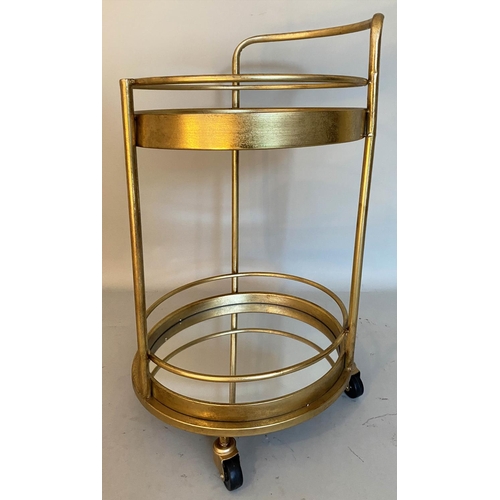 597 - DRINKS TROLLEY, 77cm x 42cm, 1960's French style, gilt metal and mirror.