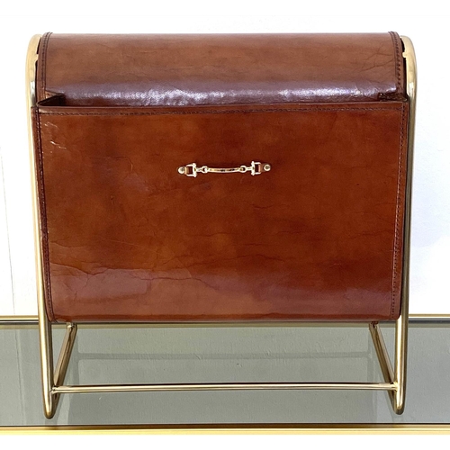 594 - MAGAZINE RACK, 1960's French style, 39cm x 38cm x 20cm.