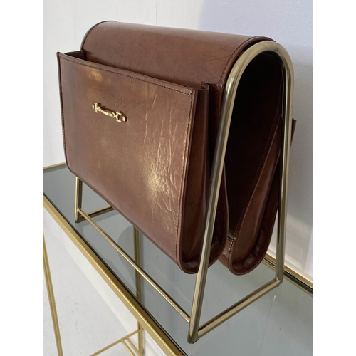 594 - MAGAZINE RACK, 1960's French style, 39cm x 38cm x 20cm.