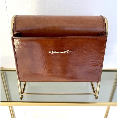 594 - MAGAZINE RACK, 1960's French style, 39cm x 38cm x 20cm.