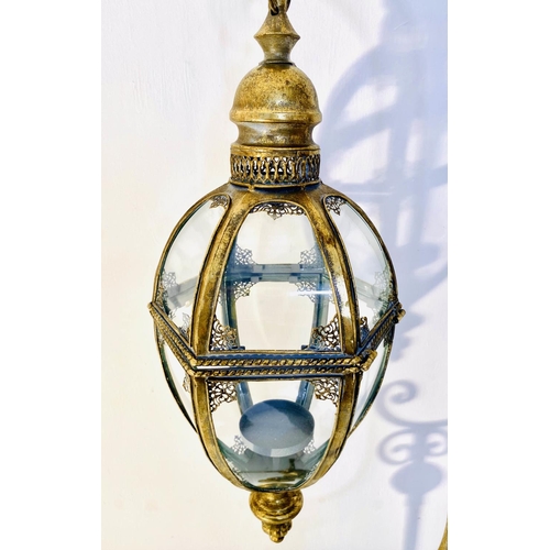593 - FLOOR STANDING LANTERNS, a pair, 163cm x 35cm, Regency style. (2)