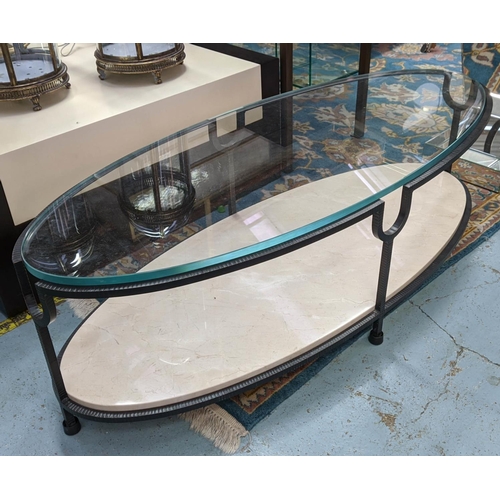 447 - COCKTAIL TABLE, 134cm x 56cm x 44cm, contemporary design.