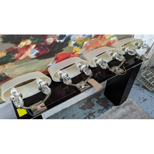 448 - RICHARD TAYLOR COCO WALL LIGHTS, a set of four, 34cm H. (4)