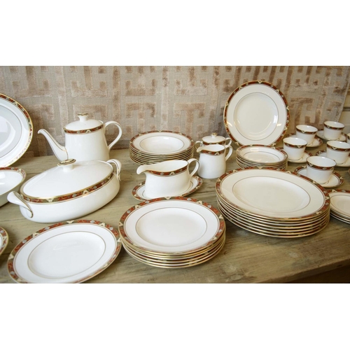 137 - DINNER SERVICE, Royal Crown Derby, cloisonné, eight place setting including dining plates, side plat... 