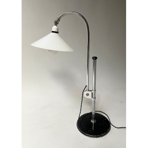 245 - BESTLITE, 21cm W x 85cm H max., 1950's stainless steel and chrome, with fully adjustable column and ... 