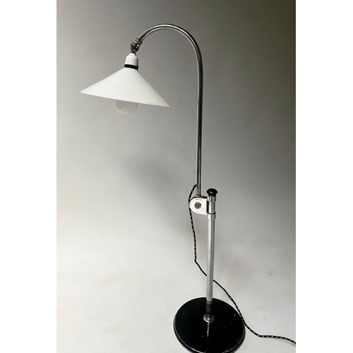 245 - BESTLITE, 21cm W x 85cm H max., 1950's stainless steel and chrome, with fully adjustable column and ... 
