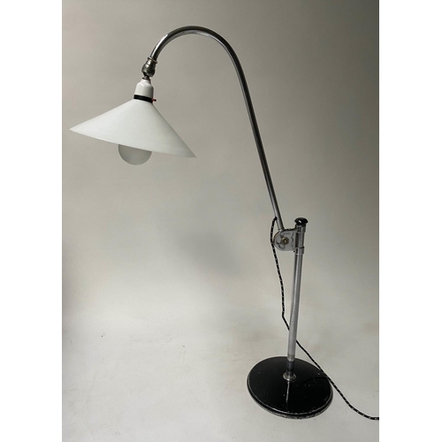 245 - BESTLITE, 21cm W x 85cm H max., 1950's stainless steel and chrome, with fully adjustable column and ... 