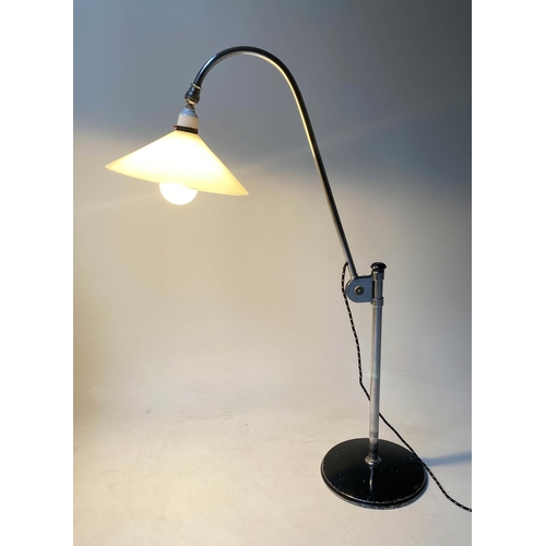 245 - BESTLITE, 21cm W x 85cm H max., 1950's stainless steel and chrome, with fully adjustable column and ... 
