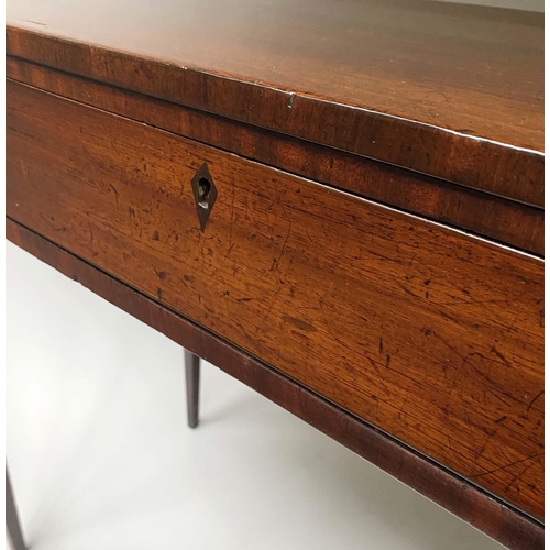 227 - WRITING TABLE, Regency mahogany and ebony lined with three frieze drawers, 97cm x 44cm x 79cm H.