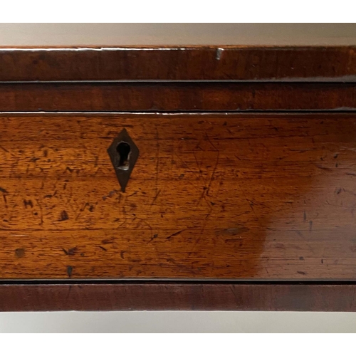 227 - WRITING TABLE, Regency mahogany and ebony lined with three frieze drawers, 97cm x 44cm x 79cm H.