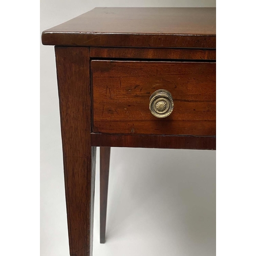227 - WRITING TABLE, Regency mahogany and ebony lined with three frieze drawers, 97cm x 44cm x 79cm H.