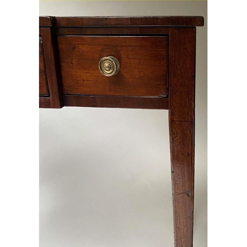 227 - WRITING TABLE, Regency mahogany and ebony lined with three frieze drawers, 97cm x 44cm x 79cm H.