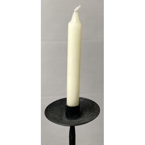 229 - ELEPHANT FENDER, wrought iron with candlestick standards and elephants pierced panel, 97cm x 94cm H.